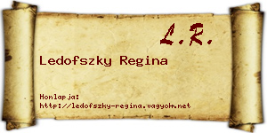 Ledofszky Regina névjegykártya